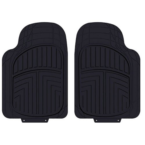 Πατάκια Αυτοκινήτου Universal Από Λάστιχο Premium Μαύρα 2 Τεμάχια