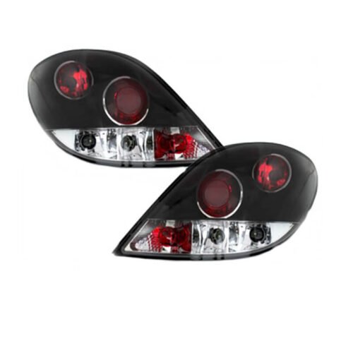 Πισινά Φανάρια Set Για Peugeot 207 06-09 Μαύρα Junyan