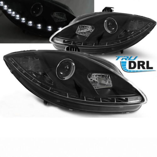Μπροστινά Φανάρια Set Για Seat Leon 1P 09-13 Facelift TRU DRL Μαύρα H1/H1 Sonar