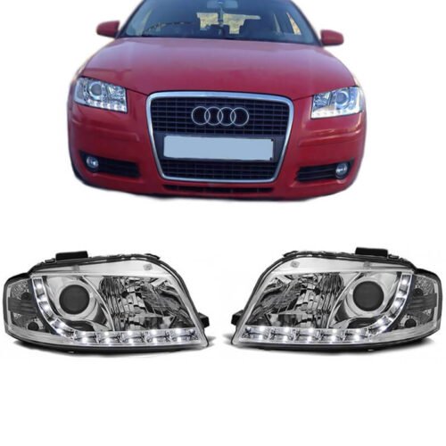 Μπροστινά Φανάρια Set Για Audi A3 8P 03-08 DRL Χρωμίου H7/H1 Sonar