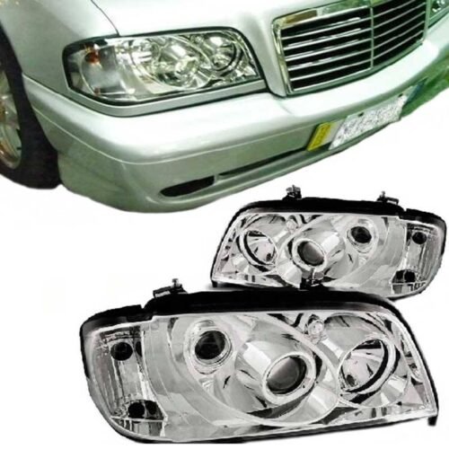 Μπροστινά Φανάρια Set Για Mercedes-Benz C-Class W202 93-01 Projectors Χρωμίου H1/H1/H3 Manual Sonar
