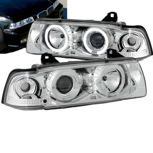 Μπροστινά Φανάρια Set Για Bmw 3 E36 90-99 Sedan / Compact / Touring Angel Eyes & Led Χρωμίου H1/H1 Sonar