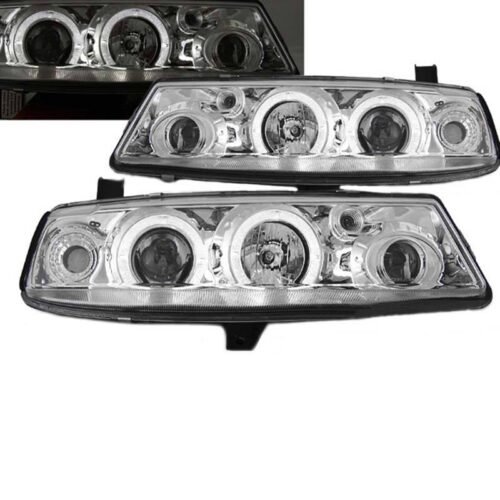 Μπροστινά Φανάρια Set Για Opel Calibra 90-97 Angel Eyes Χρωμίου Η1/Η1/Η1 Sonar