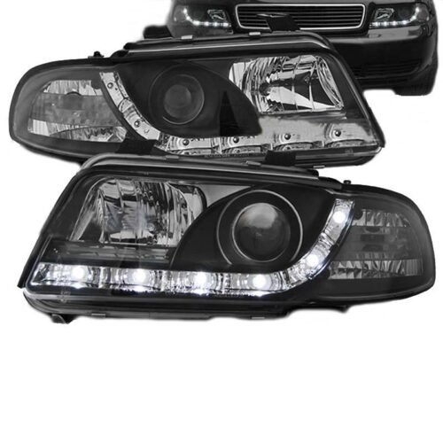 Μπροστινά Φανάρια Set Για Audi A4 B5 94-98 DRL Μαύρα H1/H1 Sonar