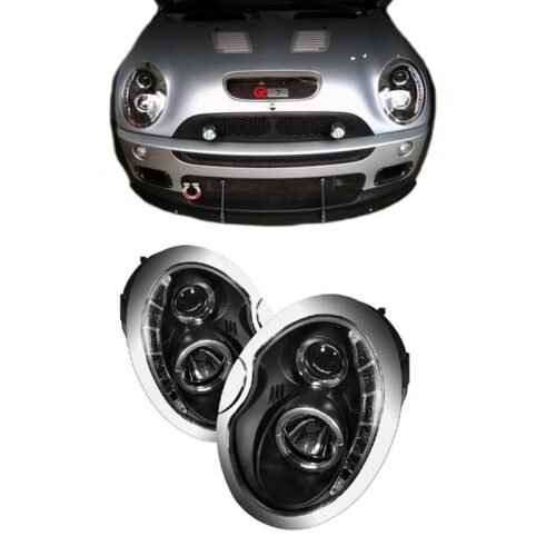 Μπροστινά Φανάρια Set Για Mini Cooper (R50/52/53) 01-06 DRL Μαύρα H1/H1 Με Μοτέρ Sonarr