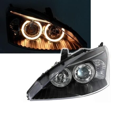 Μπροστινά Φανάρια Set Για Ford Focus 01-04 Angel Eyes Μαύρα H7/H7 Depo