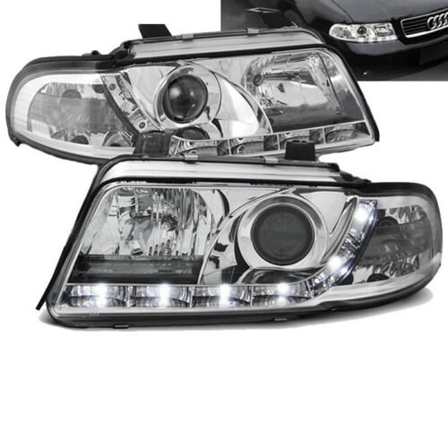 Μπροστινά Φανάρια Set Για Audi A4 B5 99-00 DRL Χρωμίου H1/H1 Sonar
