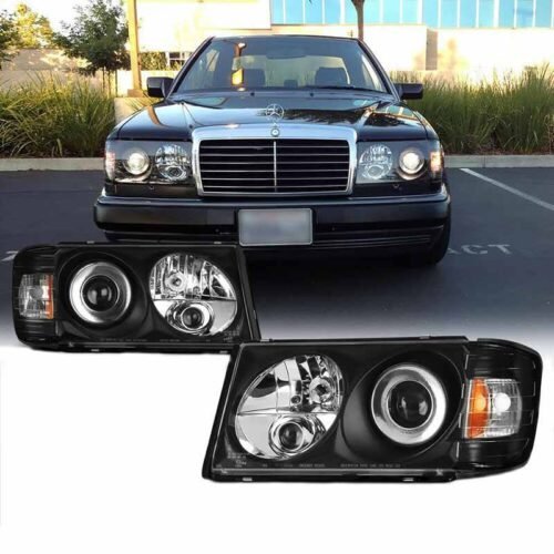 Μπροστινά Φανάρια Set Για Mercedes-Benz E-Class W124 93-95 Projectors Μαύρα H1/H1/H3 Manual Sonar