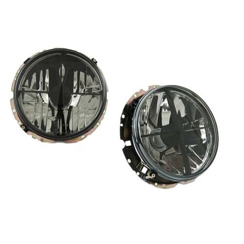 Μπροστινά Φανάρια Set Για Vw Golf 1 74-83 Με Σταυρό Διαφανές Γυάλινα / Smoke H4 Manual Depo