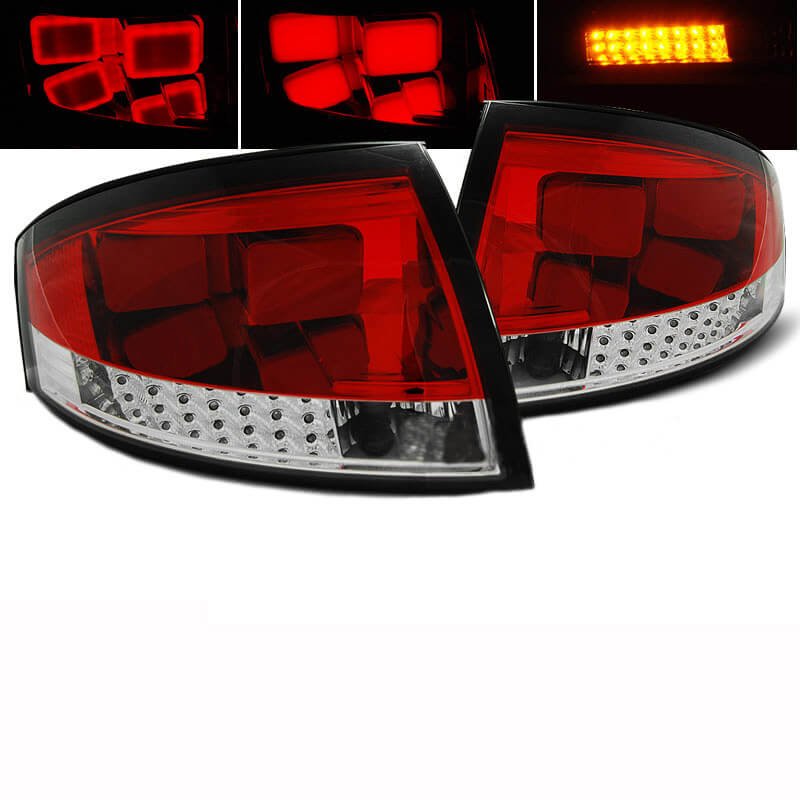 Πισινά Φανάρια Set Για Audi TT 8N 98-06 Led Κόκκινο/Crystal Reliable Auto Parts