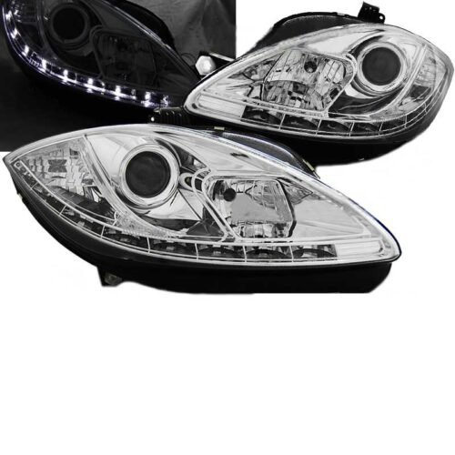 Μπροστινά Φανάρια Set Για Seat Leon 1P 09-13 Facelift DRL Χρωμίου H1/H1 Sonar