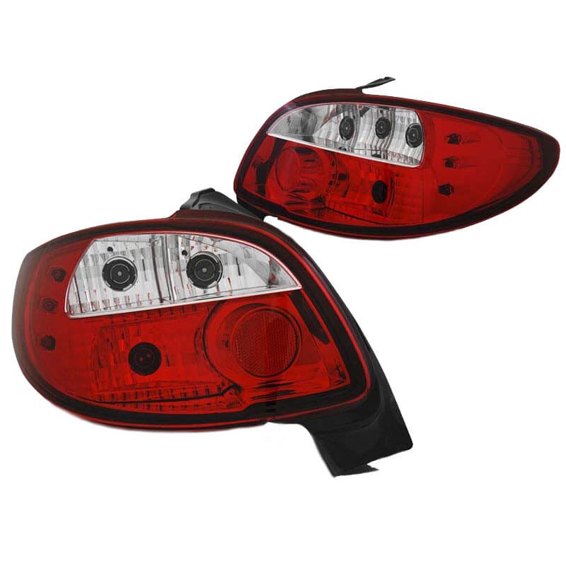 Πισινά Φανάρια Set Για Peugeot 206 98-07 Κόκκινο/Κρύσταλ Sonar