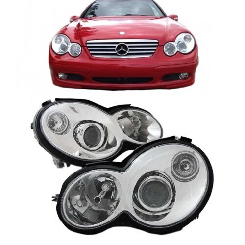 Μπροστινά Φανάρια Set Για Mercedes-Benz CL203 SportsCoupe 00-04 Projectors Χρωμίου H7/H7 Με Ρυθμιστή Αέρος Depo