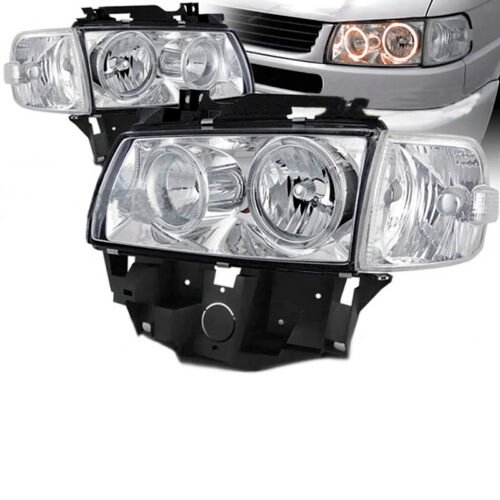 Μπροστινά Φανάρια Set Για Vw T4 96-03 Angel Eyes Χρωμίου H7/H7 Depo