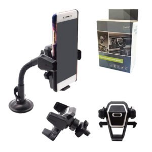 Βάση Κινητού Με Βεντούζα Και Αεραγωγού Μαύρη 1 Τεμάχιο