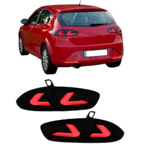 Πισινά Φανάρια Set Για Seat Leon 1P 09-12 Facelift Led Bar CarDNA Μάυρο/Φιμέ LH Group