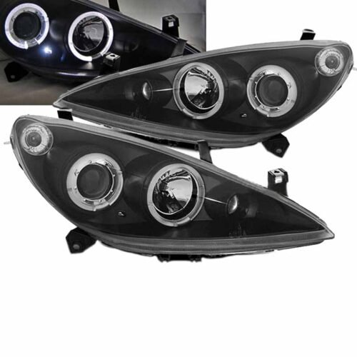 Μπροστινά Φανάρια Set Για Peugeot 307 01-05 Angel Eyes & Led Μαύρα H1/H1/H1 Manual Sonar