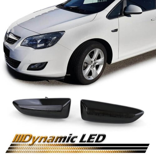 Πλαϊνά Φλας Φτερού Για Opel Astra J 10-16 / Astra K 16+ / Insignia B 17+ / Zafira C 11-16 / Crossland X 19+ Led Dynamic Smoke 2 Τεμάχια