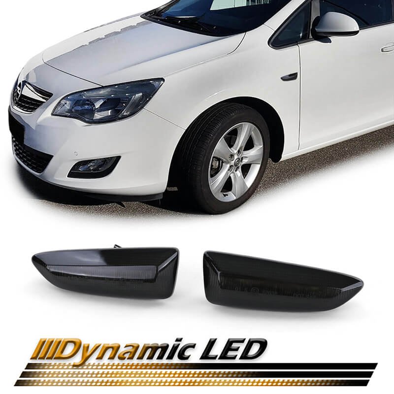 Πλαϊνά Φλας Φτερού Για Opel Astra J 10-16 / Astra K 16+ / Insignia B 17+ / Zafira C 11-16 / Crossland X 19+ Led Dynamic Smoke 2 Τεμάχια