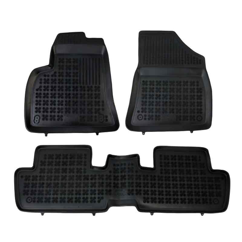 Πατάκια Σκαφάκια 3D Από Λάστιχο Για Peugeot 3008 2009-2016 Rezaw Plast 3 Τεμάχια Μαύρα
