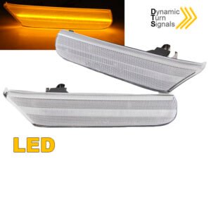 Πλαϊνά Φλας Φτερού Για Porsche 911 996 99-04 / Boxster 986 96-04 Led Dynamic Άσπρα 2 Τεμάχια