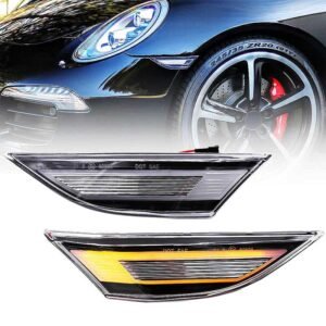 Πλαϊνά Φλας Φτερού Για Porsche 911 Carrera 991 11-16 / Boxster 718 16+ / Cayman 981 12-16 / Cayman 718 16+ Led Dynamic Άσπρα 2 Τεμάχια