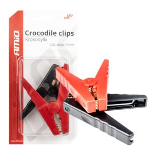 Ακροδέκτες Κροκοδειλάκια Καλωδίων 200-400A 95mm 03525 Amio Μαύρο / Κόκκινο 2 Τεμάχια
