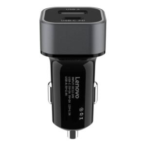Φορτιστής Αναπτήρα Αυτοκινήτου Lenovo C10 Με 1 Θύρα USB 2.4A & 1 Θύρα USB C 3A 12-24V Μαύρο 1 Τεμάχιο